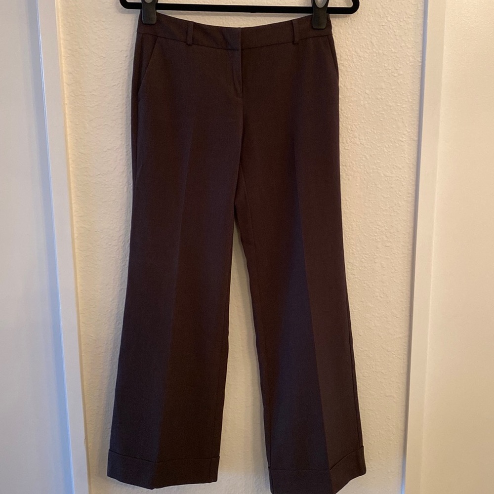 New York & Company Brown Petite Stretch Slacks